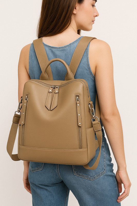 JAISOM Medium 20 L Women Bag For College Trending Backpack Travel Bag ( Khaki) 20 L Backpack(Khaki)