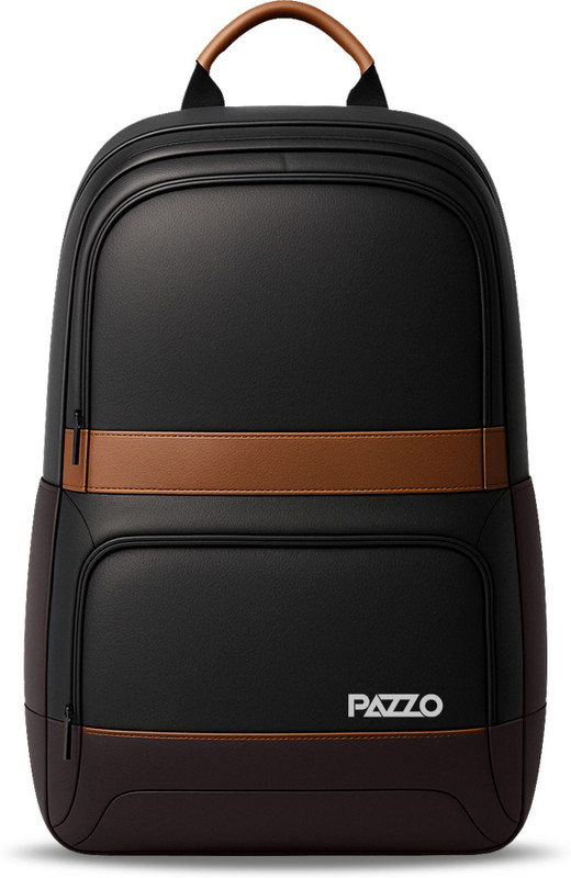 PAZZO Classic Anti Theft Faux Leather Office/Travel/College with 15.6" Sleeve for Men 30 L Laptop Backpack(Black, Brown)