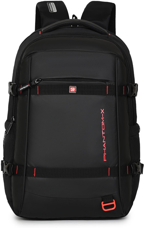 HOT SHOT PHANTOM-X TROLLEY SLEEVE,SUSPENSION STRAP,OFFICE,COLLEGE,TARVEL|bag for men| 32 L Laptop Backpack(Black)