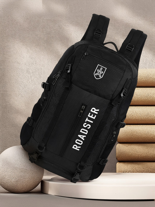 Roadster Rider Multipurpose Unisex bag with Shoe Compartment/Raincover College travel 50 L Laptop Backpack(Black)