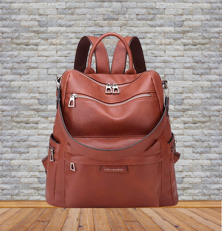 TrueArch Women Convertible Travel Vintage PU Leather Shoulder (Black) 25 L Backpack(Grey)