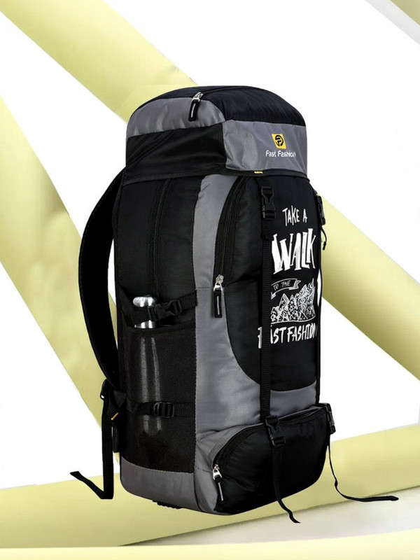 Fast Fashion Outdoor Sport Hiking Rucksuck Travel Bag Daypack 70 L Laptop Backpack(Grey, Black)
