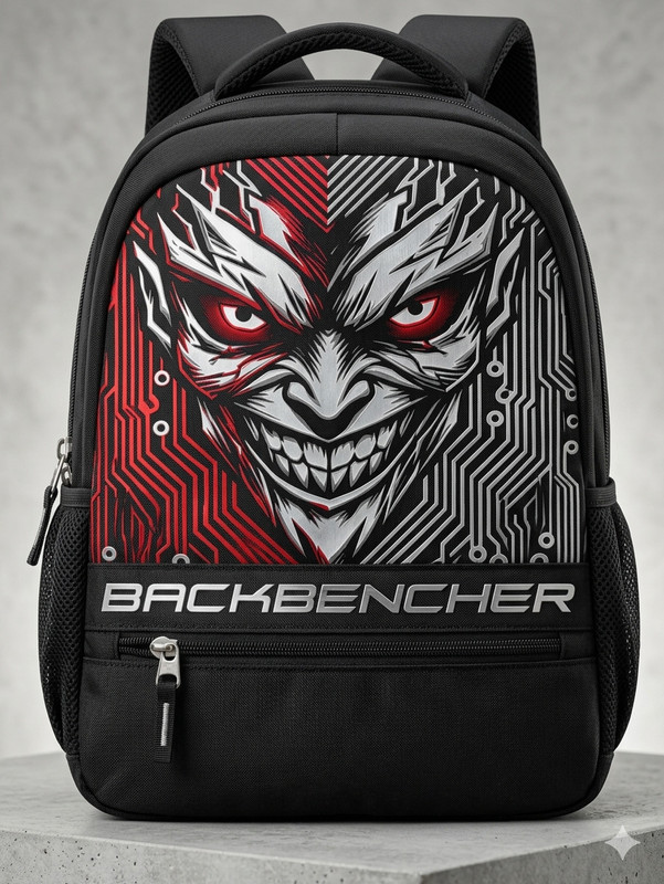 As sana Devil Edition Backbencher Bag (faux Leather) With 2 Hidden Pockets 35 L Laptop Backpack(Black)