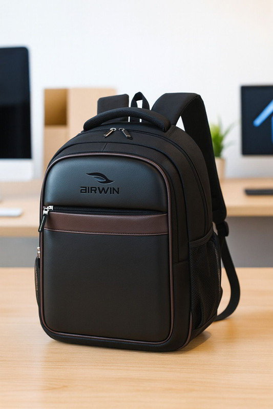 Airwin Premium Leather Backpack Stylish & Durable Perfect for Work, Travel & Daily Use 28 L Laptop Backpack(Black)