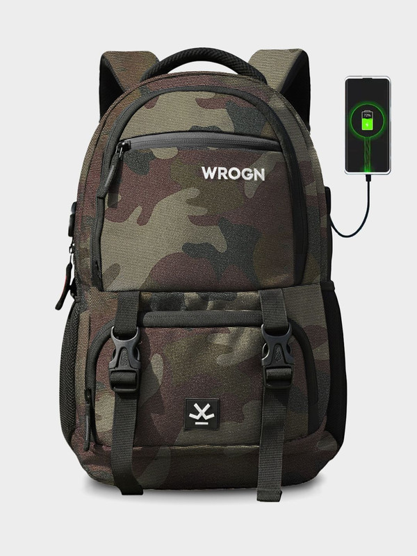 WROGN ASPHER Unisex With USB port and Rain cover 40 L Laptop Backpack(Camouflage)