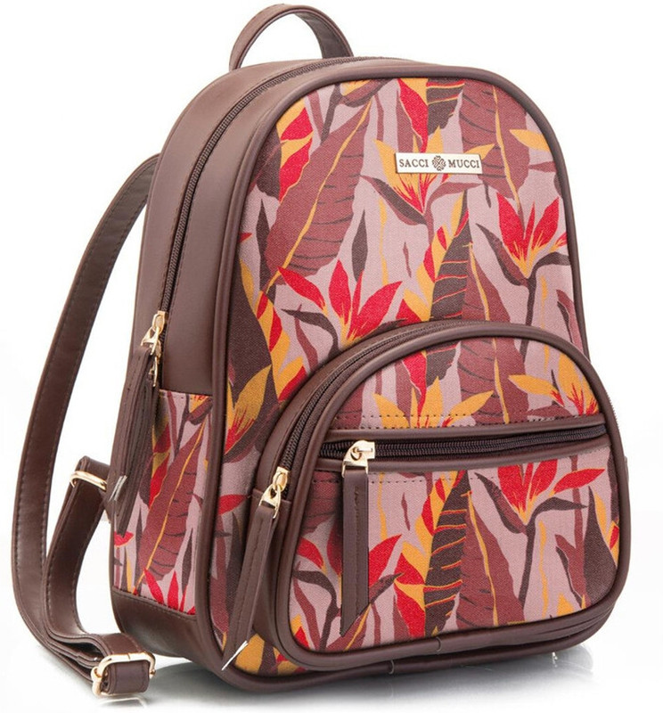 Sacci Mucci Mini Backpack, Backpack, Casual Daypacks,Leisure Fashion Backpack -Exotic Jungle 12 L Backpack(Brown)
