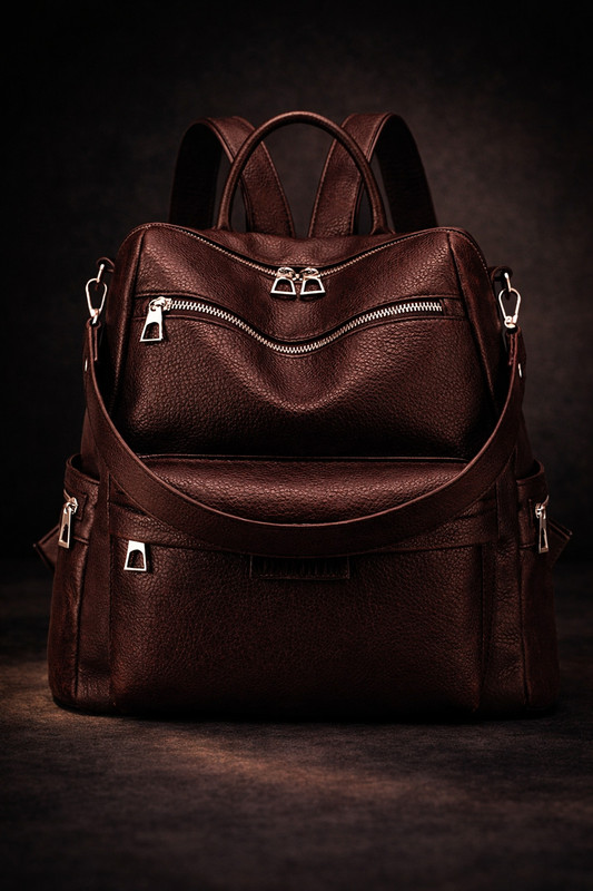 speginic Laptop Backpack Purse for Women Convertible Travel Vintage PU Leather Bagpack 25 L Backpack(Brown)