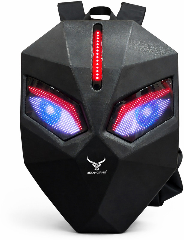 REDHORNS LED Knight Laptop Hard Shell LED Bag Motorbike Riding Waterproof Backpack 47 L Laptop Backpack(Black)
