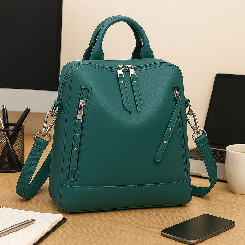 JAISOM 25 L Backpack Laptop for Women Convertible Travel Vintage PU Leather Backpack 25 L Laptop Backpack(Blue)