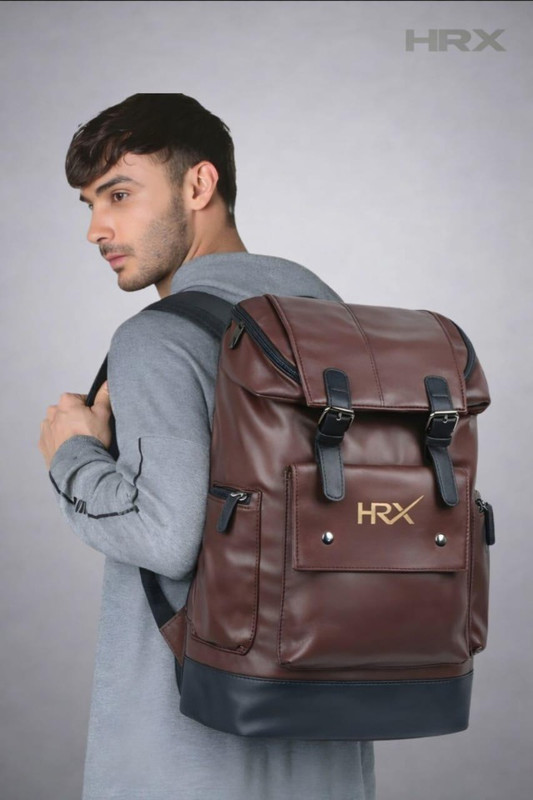 HRX by Hrithik Roshan Leather Anti Theft Casual witH USB PORT 35 L Laptop Backpack(Brown)