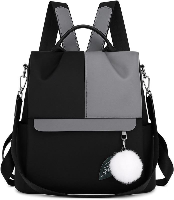 JAISOM Premium Women’s Backpack | Anti-Theft Design, Spacious Waterproof College Bag 15 L Backpack(Black, Grey)