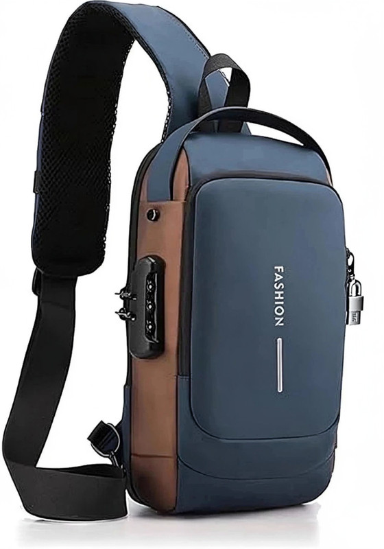 WEIRVI Multifunction Anti-Theft Sling Bag 1.5 L Backpack(Blue, Brown)