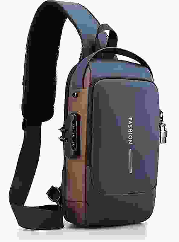 WEIRVI Multifunction Anti-Theft Sling Bag 1.5 L Backpack(Blue, Brown)