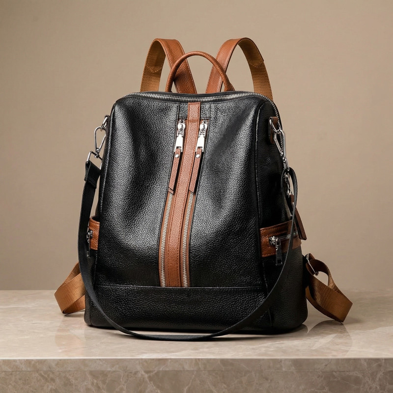 Dayalaxmi Fashion black pu leather anti theft women backpack | office casual backpack 20 L Backpack(Black)