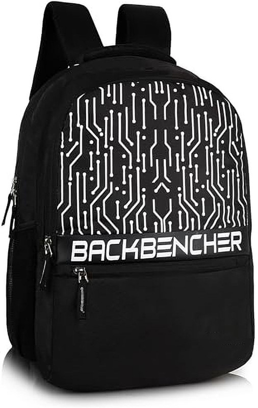 Elcom Backbenchers White Edge Stylish Backbenchers School Bag Boys 30 L Backpack(Black)