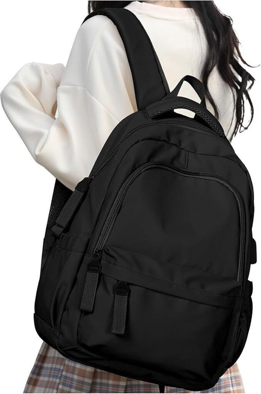 toplis Backpack Purse for Women Fashionable Travel Vintage Polyester Bag For Girls 20 L Backpack(Black)