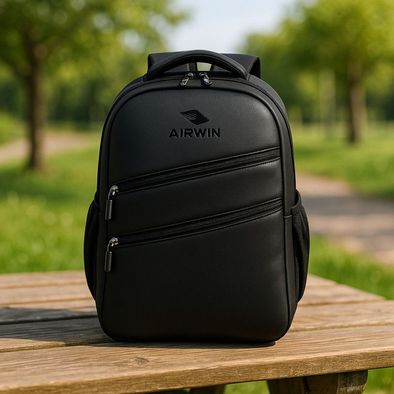 Airwin Premium Leather Backpack Stylish & Durable Perfect for Work, Travel & Daily Use 25 L Laptop Backpack(Black)