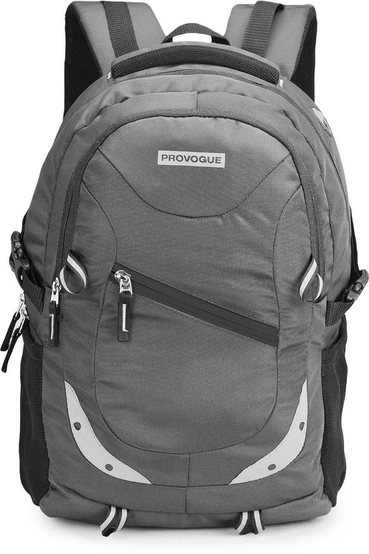 PROVOGUE unisex Spacy with rain cover and reflective strip 35 L Laptop Backpack(Black)