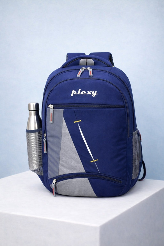 BAGADDICT Laptop Backpack 1010 Medium Waterproof School Bag/College Bag/For Unisex 30 L Backpack(Blue, Grey)
