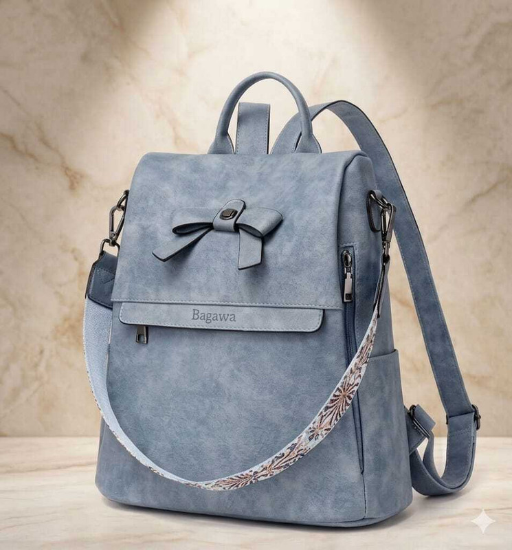 BAGAURA WOMEN CASUAL COLLAGE WITH OFFICE BAG 15 L Trolley Laptop Backpack(Blue)