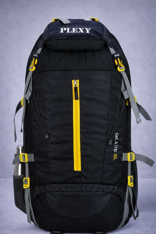 PLEXY .Trekking & Travel Rucksack Bag With Water Resistant & Shoe Compartment Rucksack 70 L Laptop Backpack(Black)