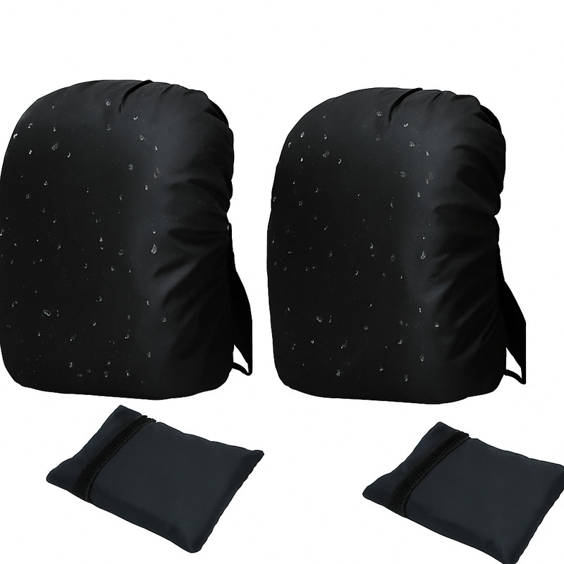 PREVAILER two black waterproof backpack rain covers with storage pouches. Waterproof, Dust Proof School Bag Cover, Laptop Bag Cover, Trekking Bag Cover(30L)