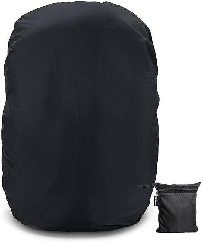 SRSVK Waterproof Backpack Rain Cover for 15L–45L Bags | Resistant Bag Cover| Black Waterproof Laptop Bag Cover, Luggage Bag Cover, Trekking Bag Cover, School Bag Cover(30L Pack of 1)