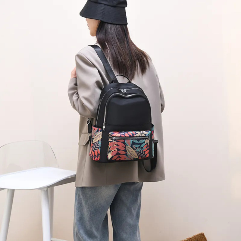 URBAN SKY Women's 4k Laptop Leaf Print Backpack Shoulder Bag Backpack(Multicolor, 5 L)
