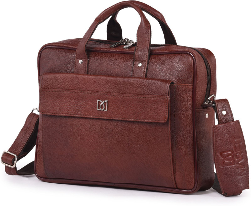 Marfit Genuine Leather Laptop Messenger Bag for Men MB2155014BRN |Office|Conference Messenger Bag(Brown, 16 inch)
