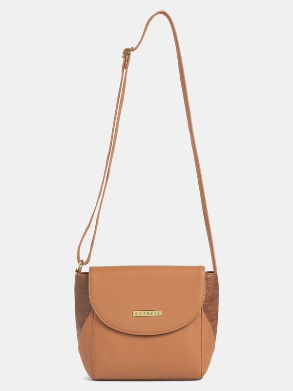 Caprese Vani Sling Medium Tan Bag for Women Sling Bag(Tan, 3.971 L)