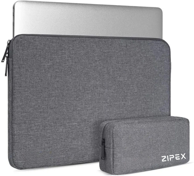 ZIPEX Laptop Sleeve With Charger Pouch | for All 15-15 .6 Inch Laptops | Waterproof Laptop Sleeve/Cover(Grey, 16 inch)