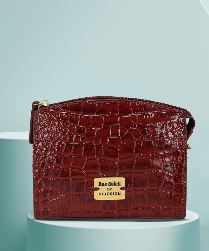 Rue Soleil by Hidesign Briella Sling Bag(Maroon, 5 L)