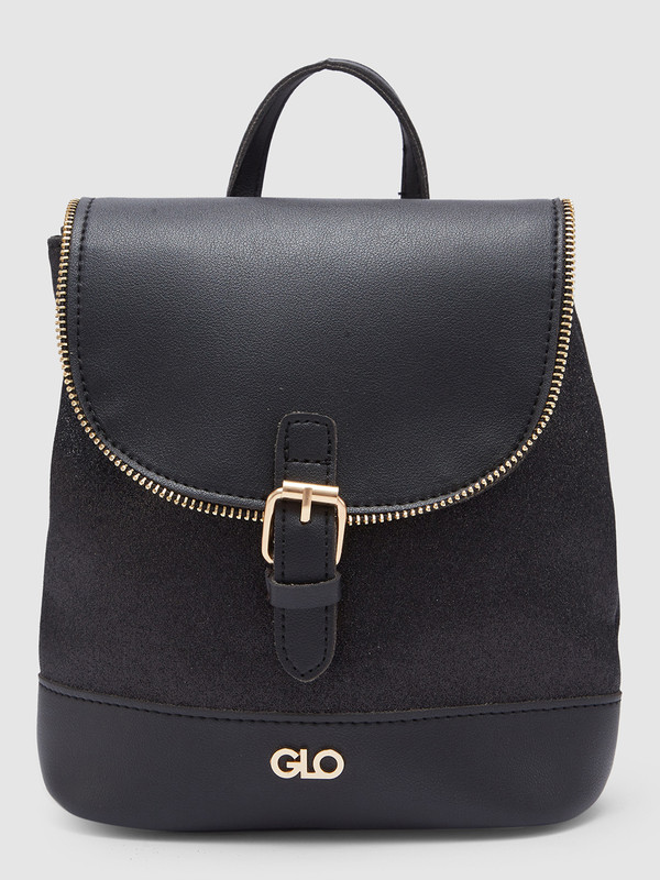 GLO by Globus Globus Women Black Textured Backpack Backpack(Black, 5 L)