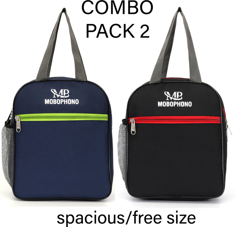 Mobophono New Trendy brand quality product combo pack of 2 Lunch Bag, Tiffin Bag Waterproof Lunch Bag(Multicolor, 5 L)