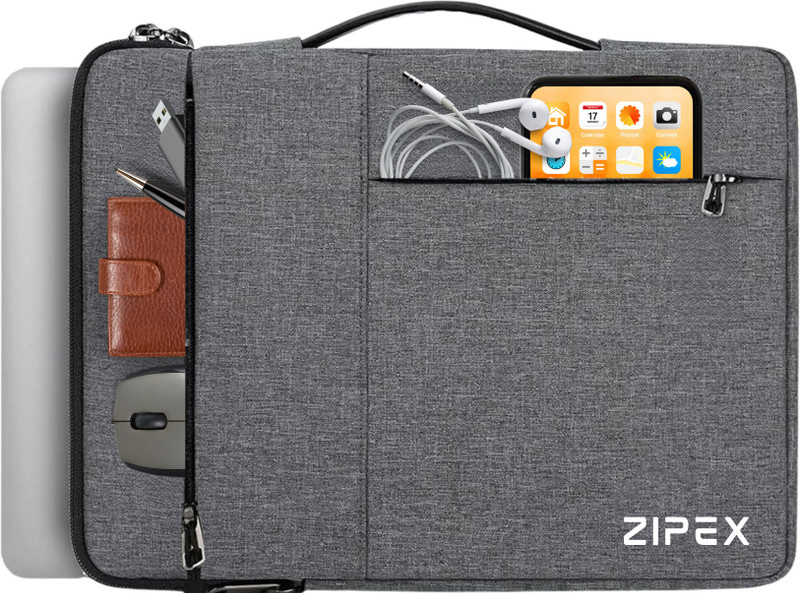 ZIPEX CAPTAIN 14 Inch Laptop Case with Handle | for All 13-14 Inch Laptops | Waterproof Laptop Sleeve/Cover(Grey, 14 inch)