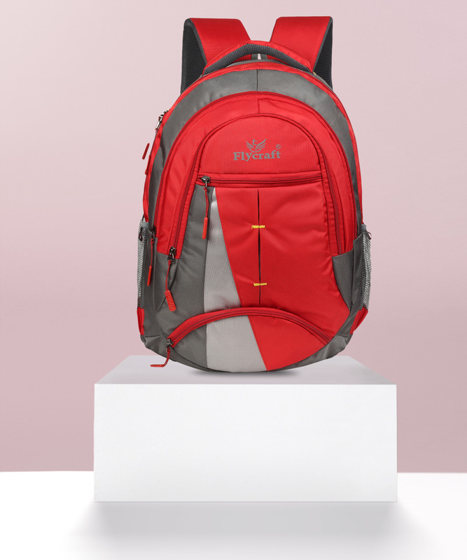 Flycraft simna.1361 red grey travel, office,massenger, laptop backpack Waterproof Backpack(Red, Grey, 30 L)