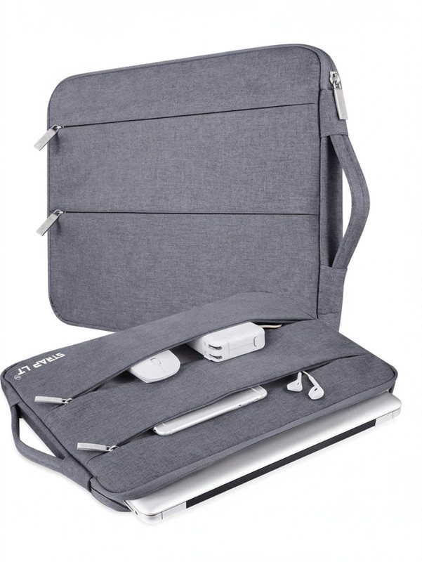 Straplt Tablet Handle Waterproof Laptop Sleeve/Cover(Grey, 16 inch)