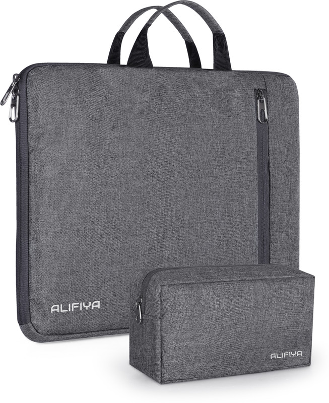 LIFINI Laptop Sleeve Case 15.6-16 Inch With Charger Pouch Case Laptop Sleeve/Cover Waterproof Laptop Sleeve/Cover(Grey, 15.6 L)
