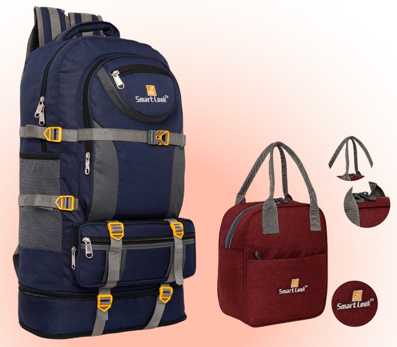 Smartlook Travel for Outdoor Sport HikiIng bag - LUNCH BAG FREE Backpack (Blue, 70 L) Waterproof Backpack(Blue, 70 L)