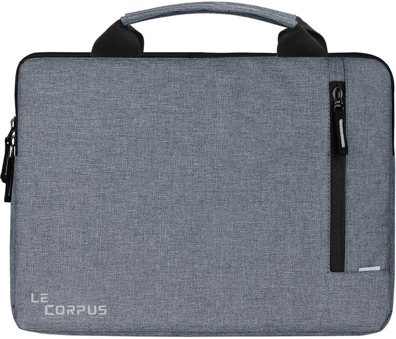 Le Corpus 14-Inch Slim & Lightweight Laptop Bag with Handle & Front Pocket Waterproof Laptop Sleeve/Cover(Grey, 14 inch)