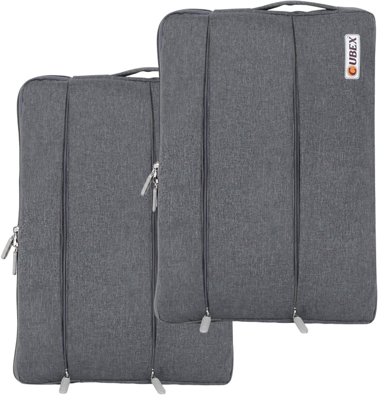 CUBEx 14.1 Inch Laptop Sleeve Case Cover with Handle and Two Front Pocket Waterproof Laptop Sleeve/Cover(Grey, 15 L)