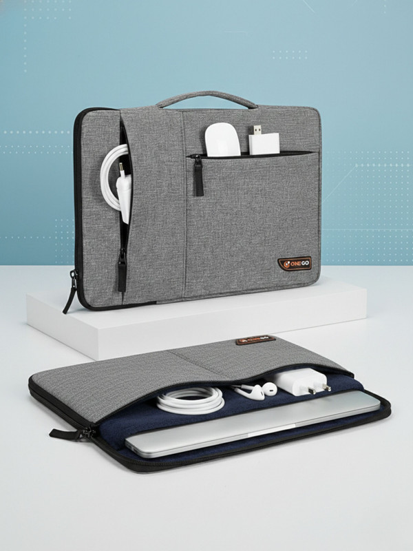 ONEGO Protective Laptop Sleeve Case with Handle for work and office Waterproof Laptop Sleeve/Cover(Grey, 14 inch)