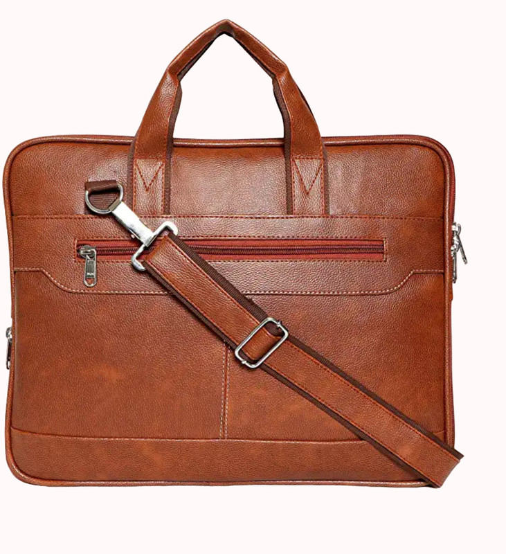 hamy (Premium) Quality Slim Leather Look File Documents Laptop Sleev Bag Waterproof Messenger Bag(Tan, 25 L)