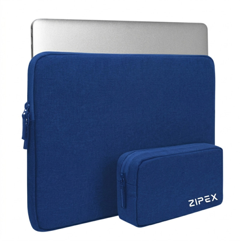 ZIPEX Laptop Sleeve with Charger Pouch | for All 15-16 Inch Laptops | Waterproof Laptop Sleeve/Cover(Blue, 16 inch)