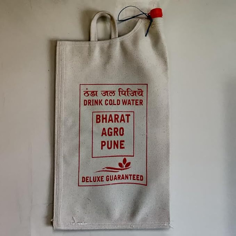 BHARAT AGRO PUNE Canvas Fabric Cold Water Bag for Outdoor Picnic Hiking Camping/Water Cooling Bag Waterproof Shoulder Bag(White, 5 L)