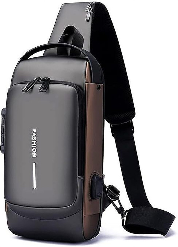 VIPREKHO Men cross Bag Sling body Backpack With USB Charging Port Password Lock Bag Waterproof Backpack(Multicolor, 2 L)