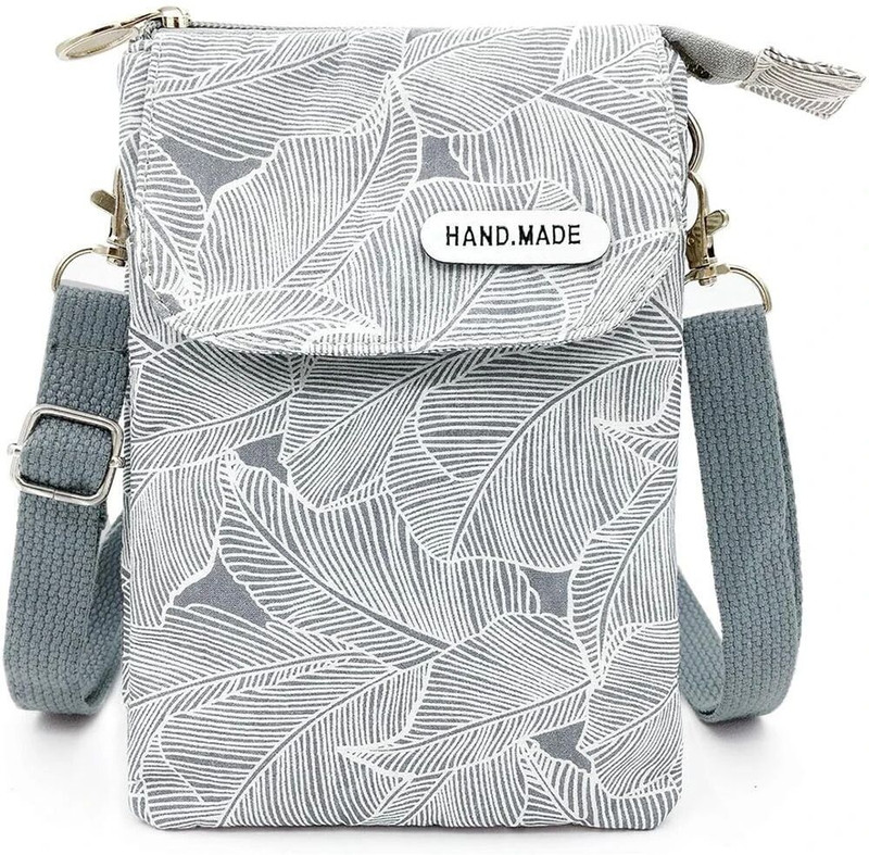 gustave Phone Purse Cotton Cell Phone Crossbody Bag Small Purse Multifunctional Bag Sling Bag(Grey, 5 inch)
