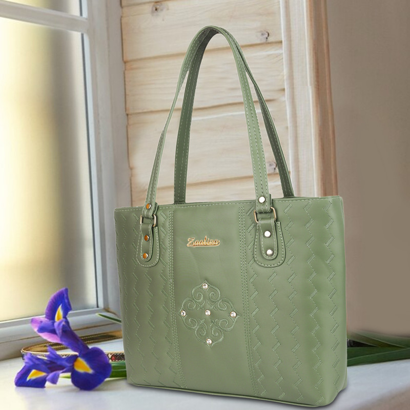 ZAALIQA women hand bags fancy girls handbags Waterproof Messenger Bag(Light Green, 15 L)