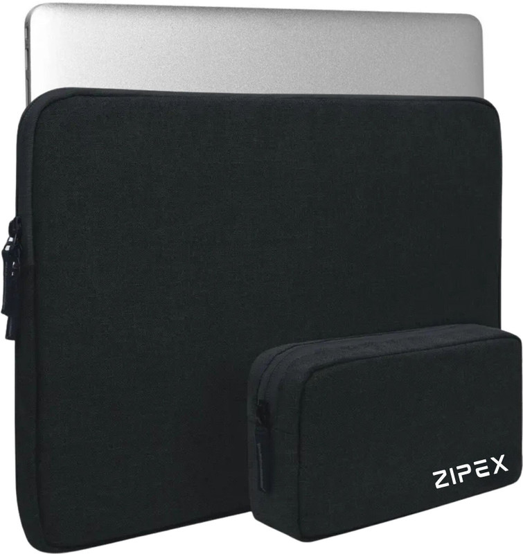 ZIPEX Laptop Sleeve Case and Charger Pouch | for All 15-15 .6 Inch Laptops | Waterproof Laptop Sleeve/Cover(Black, 15.6 inch)