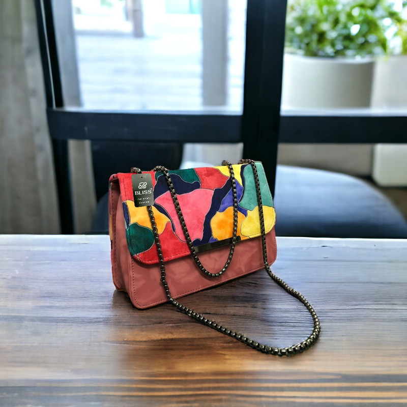Bliss Aesthetic colorful sling bags women, Vivid Pink Sling Bag(Multicolor, 6 inch)